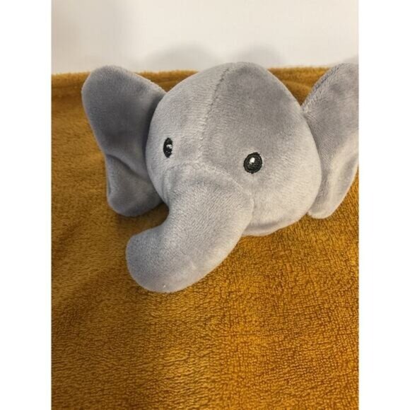 Lila & Jack Brown and Grey Elephant Lovey Stuffed Security Blanket Toy - Picture 1 of 7